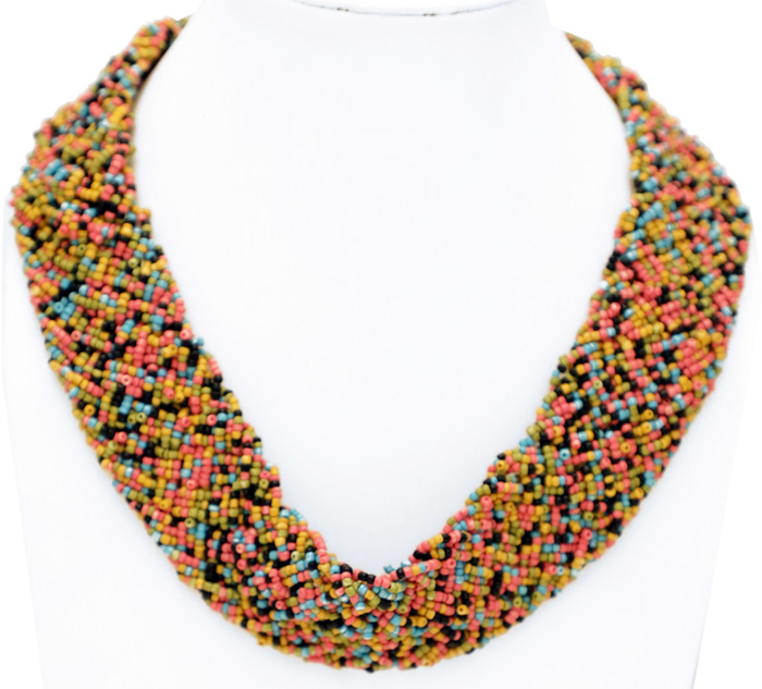 Colorful Beads Egyptian Style Collar Necklace, Jewelry, Multicoloured