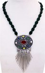 Beads and Silver Tribal Necklace [7005]