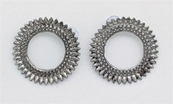 Round Drop Silver Toned Earings [7033]