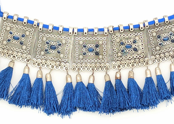 Persian Blue Tassel Choker