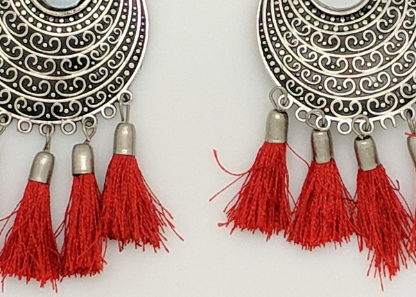 Red Tassel Bohemian Party Earrings