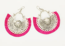 Pink Tassel Boho Earrings [8090]
