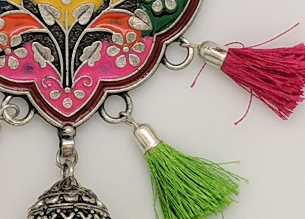 Multicolored Bohemian Necklace with Multicolor Tassels