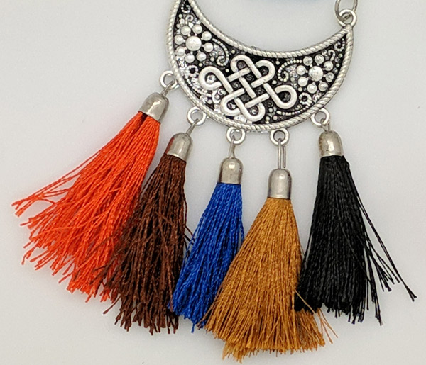 Brown Coral Bell Tassels Hippie Earrings