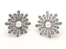 Flower Power Silver Oxidised Earrings