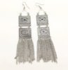 Tribal Hanging Chains Silver Metal Party Earrings
