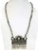 Tribal Silver Pendant Necklace with Glass Cut Beads
