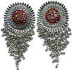 Colorful Dangle Earrings Silver Tone Festival Wear