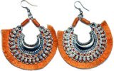 Saffron Fringe Hoops Large Gypsy Earrings