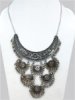 Vintage Choker Necklace in Oxidized Silver Medallions