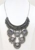 Choker Silver Necklace with Mirror Inserts On Accents