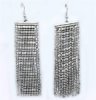 Boho Beads Curtain Earrings in Silver