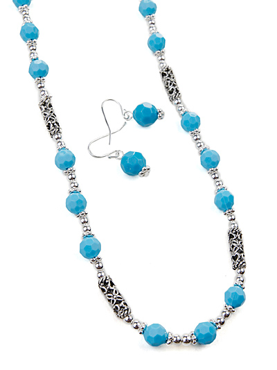 Silver Tone Turquoise Jewelry