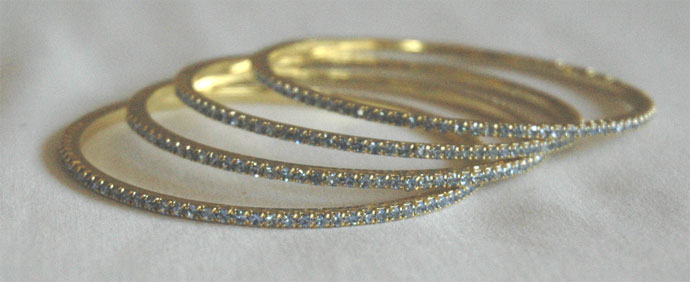 Blue Rhinestone Bangles