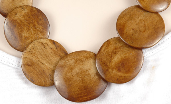 Natural Wood Handmade Costume Necklace