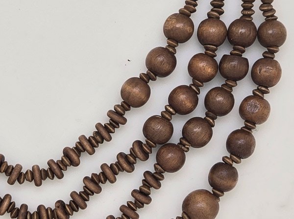 Earthtone Cascade Rustic Beaded Boho Necklace