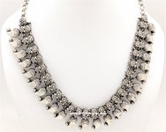 Paisley Silver Tone Necklace Gypsy Jewelry