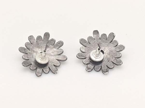 Flower Power Silver Oxidised Earrings