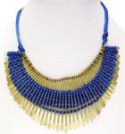 Blue Gold Oars Bohemian Necklace