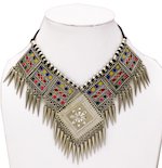 Boho Choker Necklace with Multicolored Enamel Work