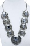 Ethnic Tribal Necklace with Bells and Mirror Inserts