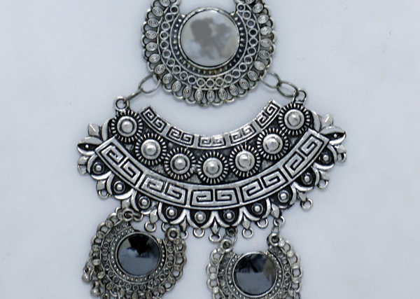 Egyptian Jewelry Necklace in Oxidized Silver