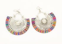 Multicolor Tassel Feather Festive Earrings