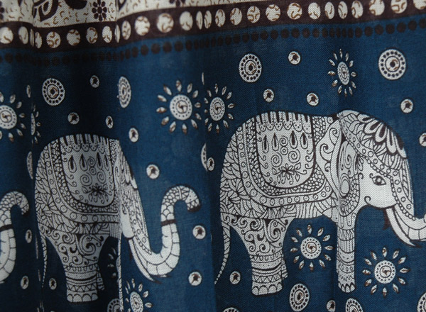 Cyan Blue Kids Harem Pants Elephant Print