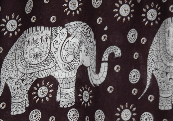 Elephant Print Toddler Harem Pants in Black and White