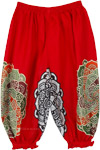 Red Kids Harem Style Festival Pants