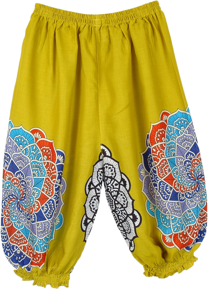 Yellow Baby Harem Pants Mandala Print