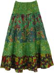 Mixed Patchwork Smocked Waist Hippie Skirt [6884]
