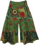 Rainforest Green Hippie Little Girls Wide Leg Pants