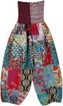 Kids Mixed Patchwork Elastic Bottom Harem Pants