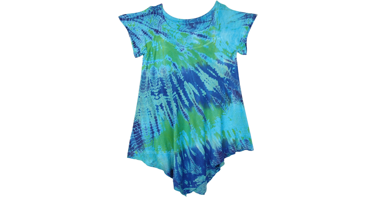 Kids Clothes Tie Dye Baby Dress Blue Ozone Tie Dye Smalls Girls