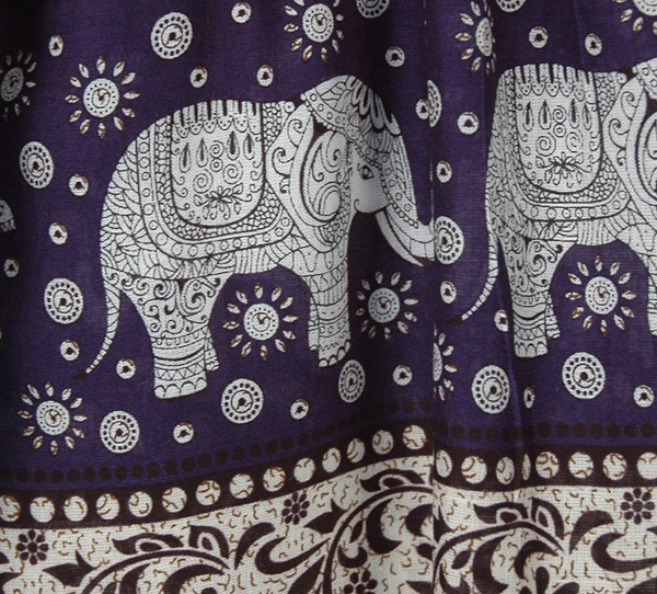 Dark Navy Blue Kids Harem Pants Elephant Print