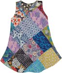 Summer Sleeveless Dress with Mixed Printed Patchwork [8413]