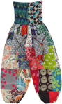 Multi Print Patchwork Smocked Harem Pants For Kids