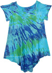 Blue Ozone Tie Dye Smalls Girls Hippie Trapeze Dress