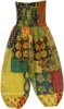 Smocked Waist Patchwork Harem Pants in Yellow Tone For Kids