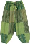 Green Dream Patchwork Cotton Kids Harem Pants