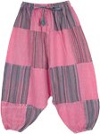 Pink Blush Kids Alternate Patchwork Cotton Harem Pants