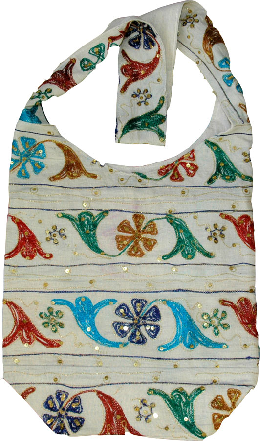 White Ethnic Womens Handbag