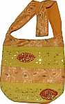 Yellow Shoulder Bag with Sequins