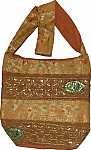 Brown Shoulder Bag with Sequins