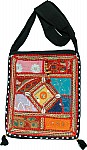 Black Embroidered Patchwork Handbag