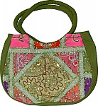 Green Patchwork Sequined Purse Bag