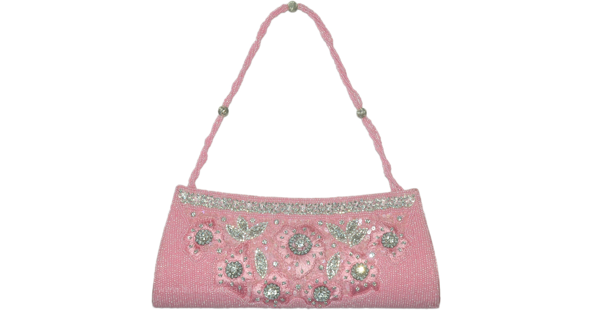 Pink Embroidered Party Clutch Purse/ Bag