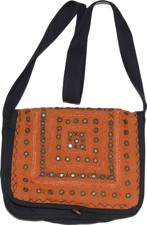 Tuscany Black Flap Ethnic Bag