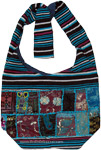 Patch Work Bohemian Sling Bag with Bold Stripes